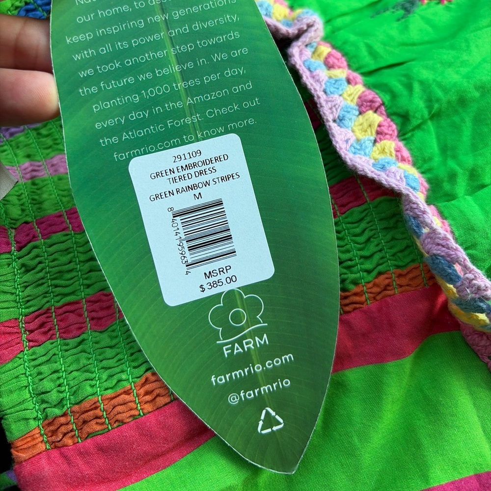 FARM Rio Green Floral & Striped Maxi Dress - Picture 5 of 6